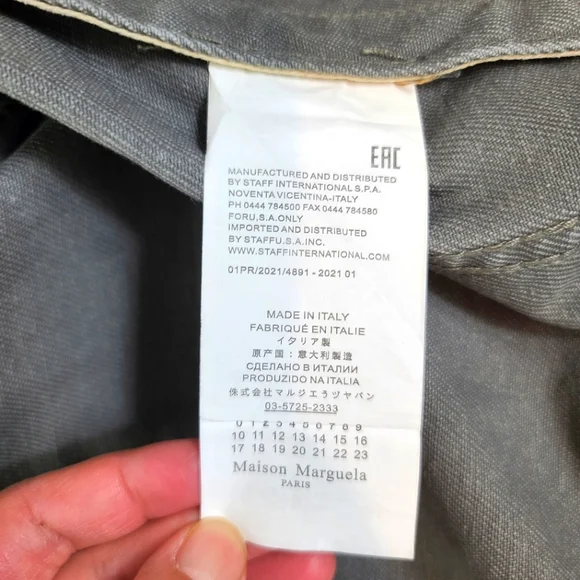 Maison Margiela Men’s Luxury Denim Jacket – Made in Italy – Gray – Size 46 - Picture 7 of 13